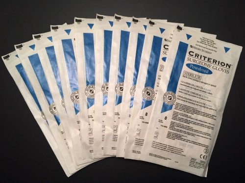 10 Pair Henry Schein Criterion Surgical Gloves ~ Sz 8 Sterile Latex Powdered