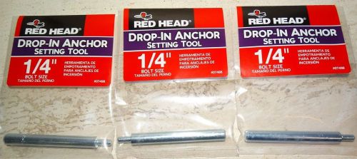 3 brand new! red head rt-114 drop-in anchor setting tool 1/4&#034; bolt size rt114 for sale