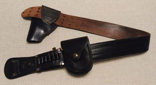 Service mfg co, yonkers, ny vintage 1970s police duty belt revolver ammo &amp; cuffs for sale