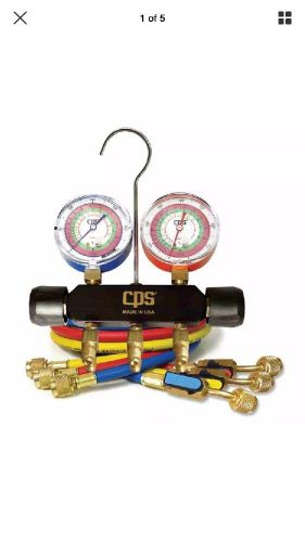 Cps black max 2 valve manifold - 5&#039; ball valve hoses, r-22, r-404a, r-410a for sale