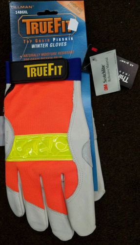 Tillman 1486 True Fit Hi-Vis Top Grain Cowhide Thinsulate Lined Gloves, X-Large