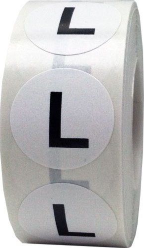 Instocklabels l clothing size stickers 3/4 inch 500 adhesive stickers white w... for sale