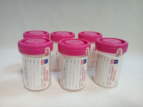 LOT OF 6 90ml URINE SPECIMEN SAMPLE CONTAINER