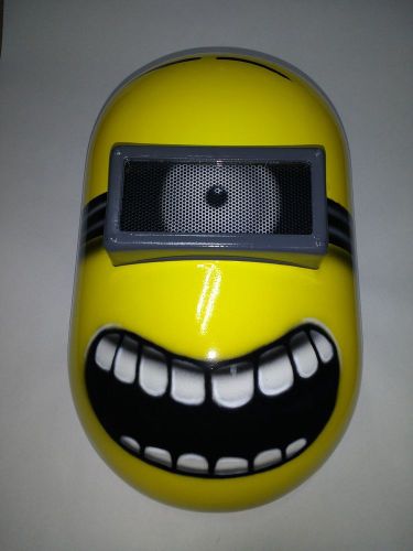 Airbrushed minion welding helmet with high temp ceramic clear coat for sale