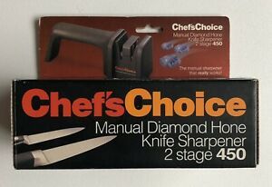 Chef&#039;s Choice Black Manual Diamond Handheld Restaurant Kitchen Knife Sharpener