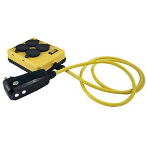 Yellow Jacket 2516 Coleman Duplex Right Angle Quad Box With Gfci, 125 V, 15 A,