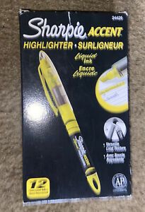 7 Sharpie Accent Liquid Pen Style Highlighter Chisel Tip Fluorescent Yellow