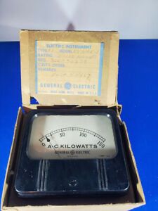 Vintage GE KILOWATT GAUGE 0-150 VOLT MODEL 8A059HGD-1 TYPE A059 5 AMP150 VT NOS