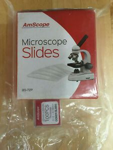 AmScope 72 Pre-Cleaned Blank Microscope Slides &amp; 100 22x22mm Square Cover Glass