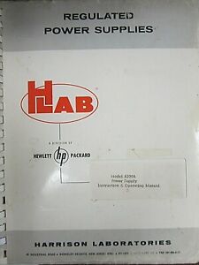 Harrison Model 6200A Power Supply Instruction &amp; Operating Manual
