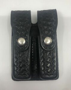 Dutyman 9mm Leather Double Magazine Pouch Holder Glock 17 19 22 B92 P89