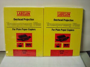 LABELON XTR 650 Overhead Projection Transparency Film. 2 pack 1 NEW, 1 Open Box.