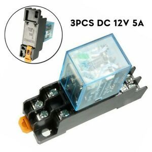 35mm DIN Rail Power Relay 5A 8PIN DC 12V Electromagnetic Fitting Durable