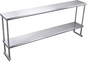 Double Overshelf Of Stainless Steel 12 x 72 Weight Capacity 420lb Commercial