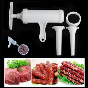 US Manual Sausage Meat Machine Filler Stuffer Barrel Salami Maker &amp; Funnel