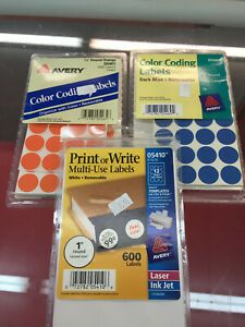 Avery Dennison Ave-05469 Round Color Coding Label - 0.75&#034; Diameter
