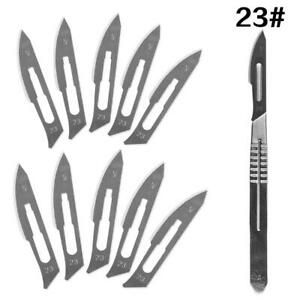 10 Pc 11#--23# Carbon Steel Surgical Scalpel Blades + 1pc 4# Handle Scalpel Diy