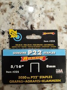 (10) packs Arrow # 225  (5050) pack 5/16&#034; 8mm Staples for P22 Plier Staple Gun