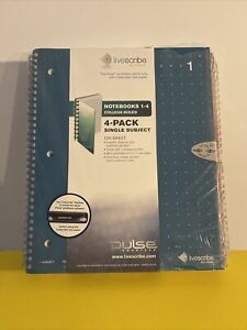 Livescribe Notebooks College-Ruled 4 Pack, Single Subject, 100 Sheets Each Book