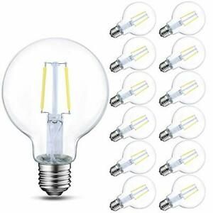 12-Pack Energetic Lighting Dimmable LED Edison Light Bulb G25 G80 Globe Bulb ...