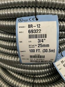 Electri-Flex 69322 Un-Jacketed Metallic Flexible Conduit, BR-12, 100FT, 3/4&#034;