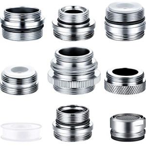 Ripeng 9 Pieces Faucet Adapter Kit Kitchen Male/Female Faucet Adapter Sink Brass