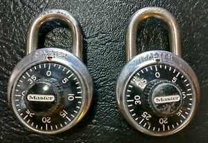 Vintage Dial School Locker PadLocks by Master Lock ( Lot of 2 ) c. 1980&#039;s