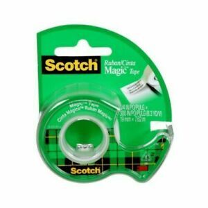 3M 105 Scotch Magic Tape With Plastic Dispenser 3/4 By 300 Inch (Case Of 12)