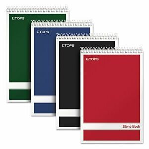 TOPS Spiral Steno Books, 6&#034; x 9&#034;, Gregg Rule White Paper, (6&#034; x 9&#034;|White)