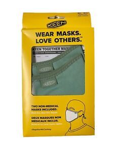 New Keen Together Adjustable Cotton Face Mask Reusable M/L Watercress (2 Pk)