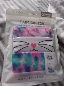 Sof Sole Face Cover Mask Woman Adult 3pack