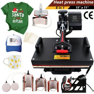 8 in 1 Combo Heat Press Machine Digital Transfer Sublimation T-Shirt Printing