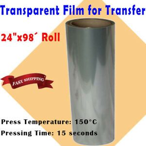 24&#034; x 98  Application Tape PET Transparent Film CAD Heat Transfer Viny