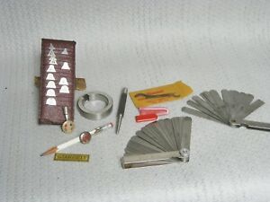(1093)   Machinist tool lot, Feeler Gages, Center Punch + More!