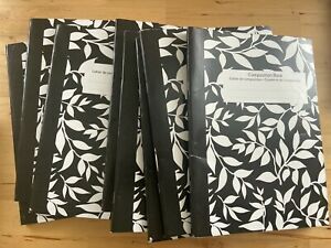8x Sparco Composition Book College Rld. 92 Bright 80 Sh 7-1/2&#034;x10&#034; BK/WE 65277
