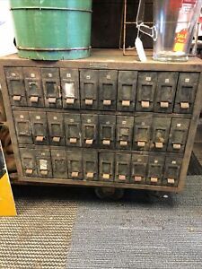 Vintage Industrial bolt screw bin 30 drawers American Multigraph Sales