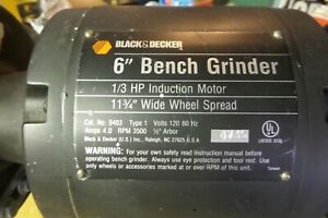  Black &amp; Decker 6&#034;  Bench Grinder  120V 1/3HP 9403 Barely Used