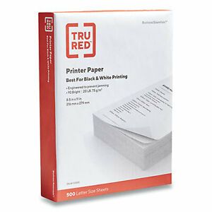 Tru Red Printer Paper, 92 Bright, 20 Lb, 8.5 X 11, 500 Sheets/Ream 135855