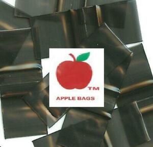 BLACK 1,000 APPLE BRAND BAGGIES 12510 2mil ZIPLOCK 1000 plastic 1.25&#034;x1&#034; bags