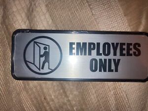 Cosco Brushed Metal Office Sign Employees Only 9 x 3 Silver 098206