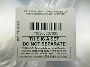 Dart Clear Plastic Hinged Lid Plastic Container for Pumpkin Rolls Pack of 25 NEW
