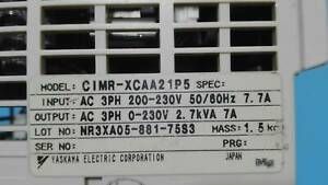 Yaskawa  CIMR-XCAA21P5 VS Mini AC Servo Drive 1.5KW 220V Tested
