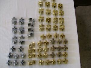 Glass Cube Shelf Connector clips Chrome &amp; Gold Clips 96 total