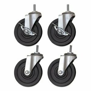 Alera Optional Casters for Wire Shelving, 200lb/Caster, 4 Casters (ALESW690004)