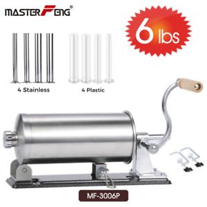 6 LBS/ 3 KG Stainless Steel Sausage Meat Stuffer Horizontal Sausage Maker Homema