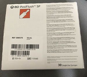 Box of 30-BD Posiflush SP Single Use Syringes 10 ML ~ Factory Sealed Brand New.