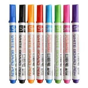 Scrawl White Board Marker Pen 8 Color Set Dry-Erase Marker . New Fine 1.5mm R6Y0