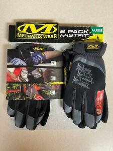 Mechanix Wear 2 Pack Fast Fit Touchscreen Capable Gloves, Mens XL, Black/Gray