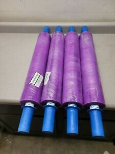 (4-Pack) Extended-Core Blown Stretch Wrap 20&#034; X 1000&#039; 80 Gauge Purple Tint Hand