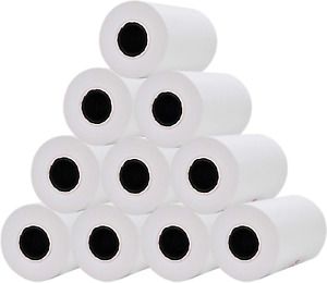 White Thermal Cash Register Receipt Paper 10 Rolls Portable Bluetooth Printer